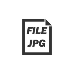 JPG File. Black Icon Flat on white background