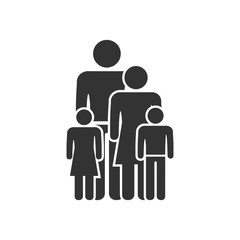 Family. Black Icon Flat on white background