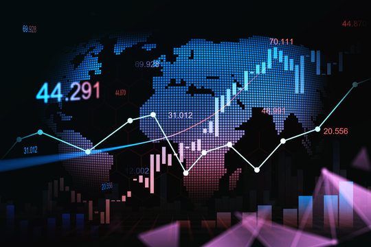 Stock market or forex trading graph in futuristic concept