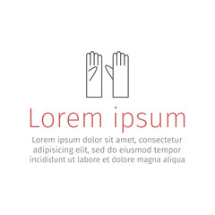 Gloves thin line icon. Vector sign for web graphic.