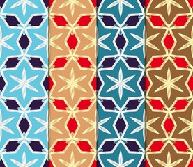 Set of Seamless Floral pattern. Art-deco Geometric background. Modern graphic design. Vector illustration