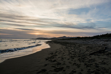 Castiglione della Pescaia Tuscany, Italy - sunset on the beach