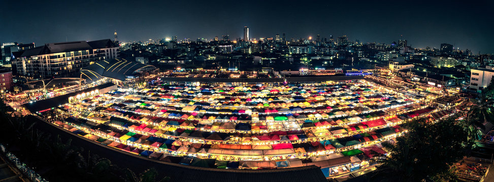 colorful tent night market (Ratchada)