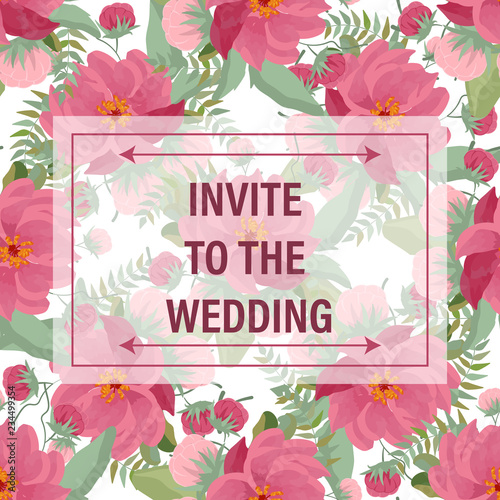 Save The Date Floral Wedding Felicitation Elegant Invite Set