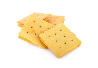 pineapple square biscuit on white background