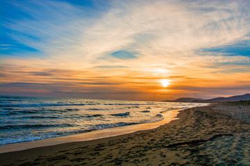 Castiglione della Pescaia Tuscany, Italy - sunset on the beach
