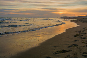Obraz premium Castiglione della Pescaia Tuscany, Italy - sunset on the beach