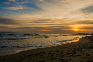 Castiglione della Pescaia Tuscany, Italy - sunset on the beach