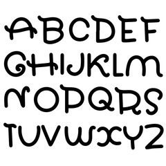 Simple alphabet. Modern font. Vector illustration.