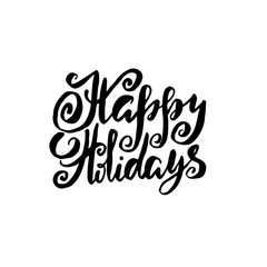 Holiday modern dry brush ink lettering for greeting card. Vector illustration.