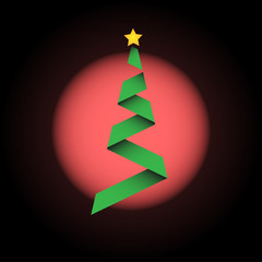 green christmas tree logo vector easy icon