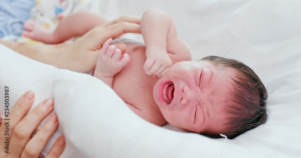 Poster New born baby crying