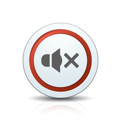 Obraz premium Mute Speaker sound button illustration
