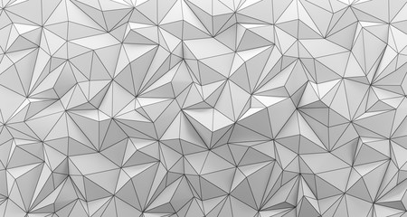 White low poly background texture. 3d rendering.