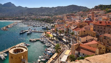 Fotobehang Haven van Calvi (Corsica) - overzicht vanaf de citadel © Henner Damke