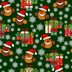 Seamless pattern for Christmas packaging, textiles,  holiday symbols illustration. wrapper or cover