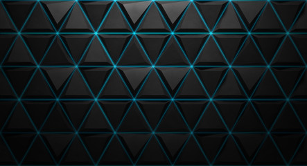 Black background texture with blue lines. 3d rendering.