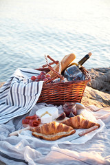 Romatic picnic on the beach