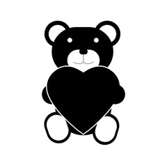 Naklejka premium Teddy bear icon, logo on white background
