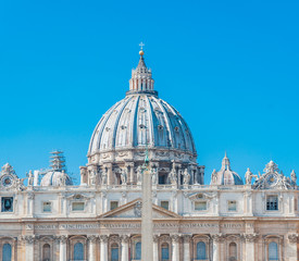 St. Peter's Basilica in Rome on St. Peter's Square in Rome, Italy