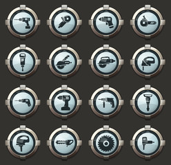 Power tools icons set