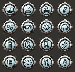 Electronic repair icons set