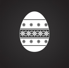 Easter egg on white background icon
