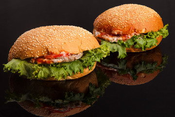 Teo hamburgers. Fast food