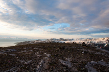 Naklejka na ściany i meble Mountain plateau over Tromsø