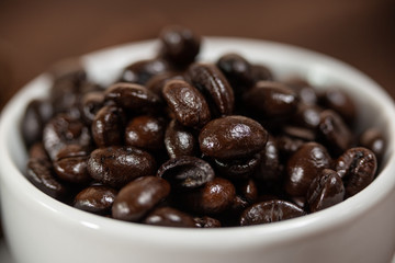 The roasted coffee beans