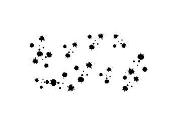 Black ink, ink smears, stains. Vector illustration. Isolated on white background