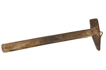 old hammer with wooden handle