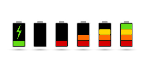set of batteries with different charge