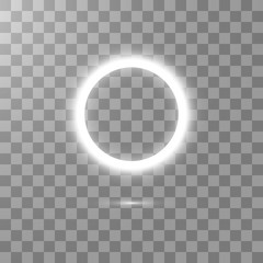 White round frame. Shining circle banner. Vector Illustration