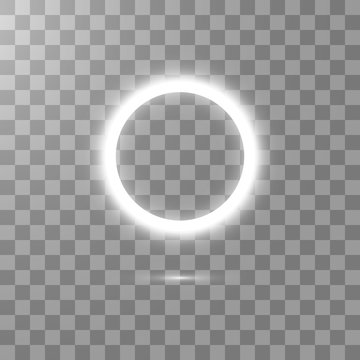 White round frame. Shining circle banner. Vector Illustration