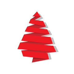 christmas tree with red ribbon