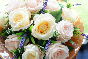 rose artificial flower as valentine background