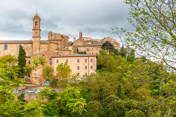 Fototapeta premium Montepulciano an old town on a hill in Italy