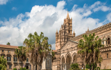 Fototapeta na wymiar The Cathedral of Palermo is one of the most important architectural monuments in Sicily