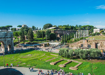 Roman Forum around the Colosseum in Rome Italy