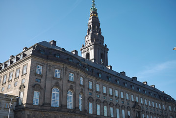 Copenhagen, Denmark - October 10, 2018: View of Christiansborg Palace