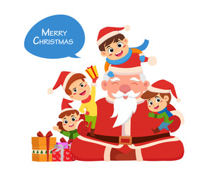 Party Christmas card Invite all the children enjoy together on New Year's Eve.Vector and illustration.