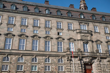 Fototapeta na wymiar Copenhagen, Denmark - October 10, 2018: View of the Folketing in Christiansborg Palace