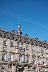 Fototapeta na wymiar Copenhagen, Denmark - October 10, 2018: View of the Folketing in Christiansborg Palace