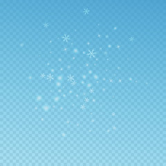 Sparse glowing snow Christmas background. Subtle f