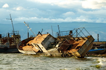 Skeleton Coast. Cemetery ships