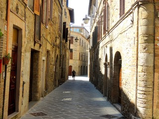 Fototapeta na wymiar Typical Medieval alley in Bevagna, Umbria- Italy.