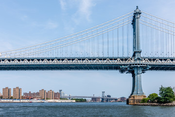 New York City's Manhattan Bridge Crossing the East River From Brooklyn