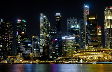 Obraz na płótnie Canvas Singapore city skyline in the night, Singapore