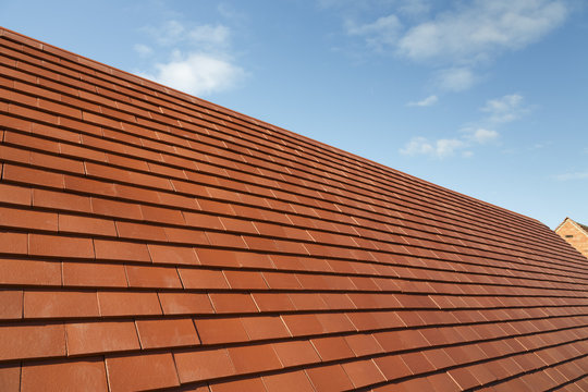 New roof with plain clay tiles
